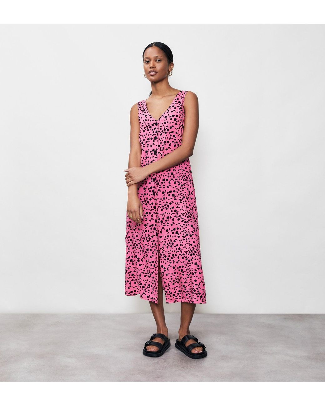 Finery London Pink Basia Midi Dress