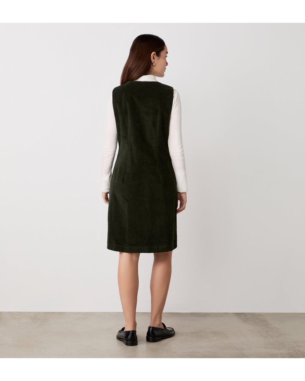 Finery London Black Reneka Corduroy Knee Length Dress