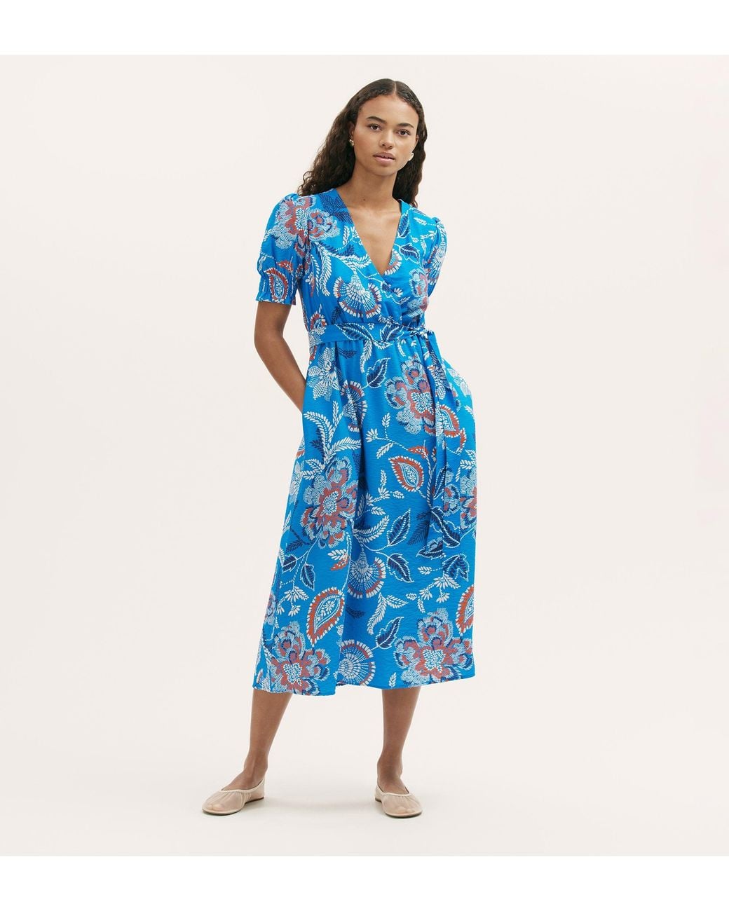 Finery London Blue Nicoleta Midi Dress