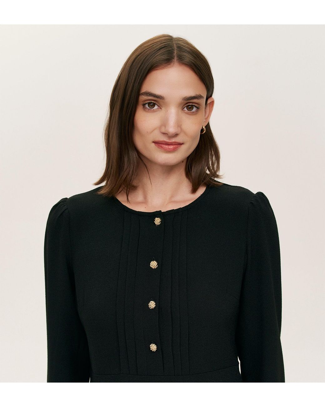 Finery London Black Shauna Crepe Short Dress