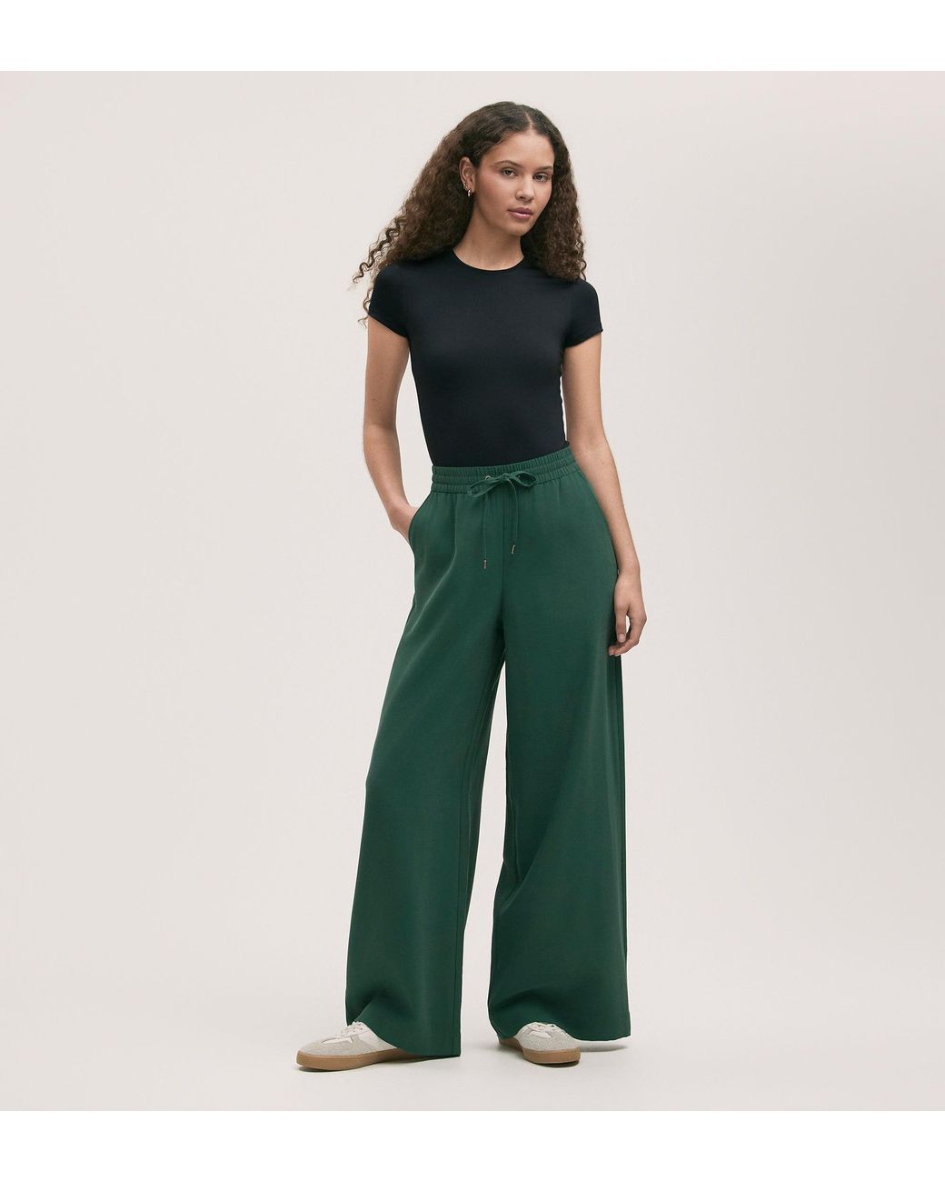 Finery London Green Dixie Wide Leg Trousers