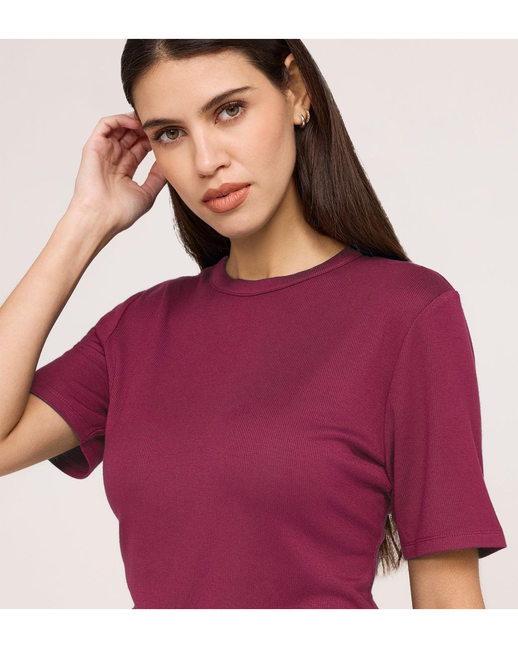 Finery London Purple Cherry Short Sleeve Jersey T-Shirt