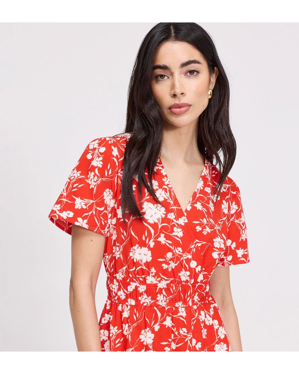 Finery London Deena Wrap Tiered Midi Dress