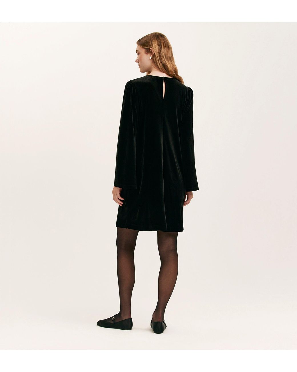 Finery London Black Hattie Velvet Short Dress
