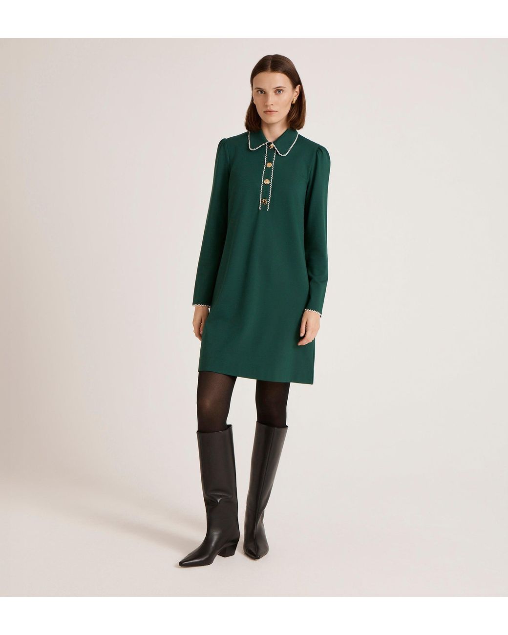 Finery London Green Ronnie Ponte Jersey Mini Dress