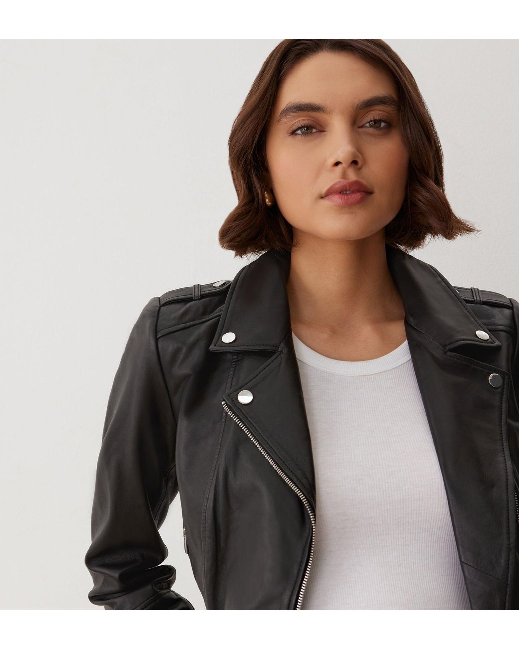 Finery London Black Faith Leather Biker Jacket