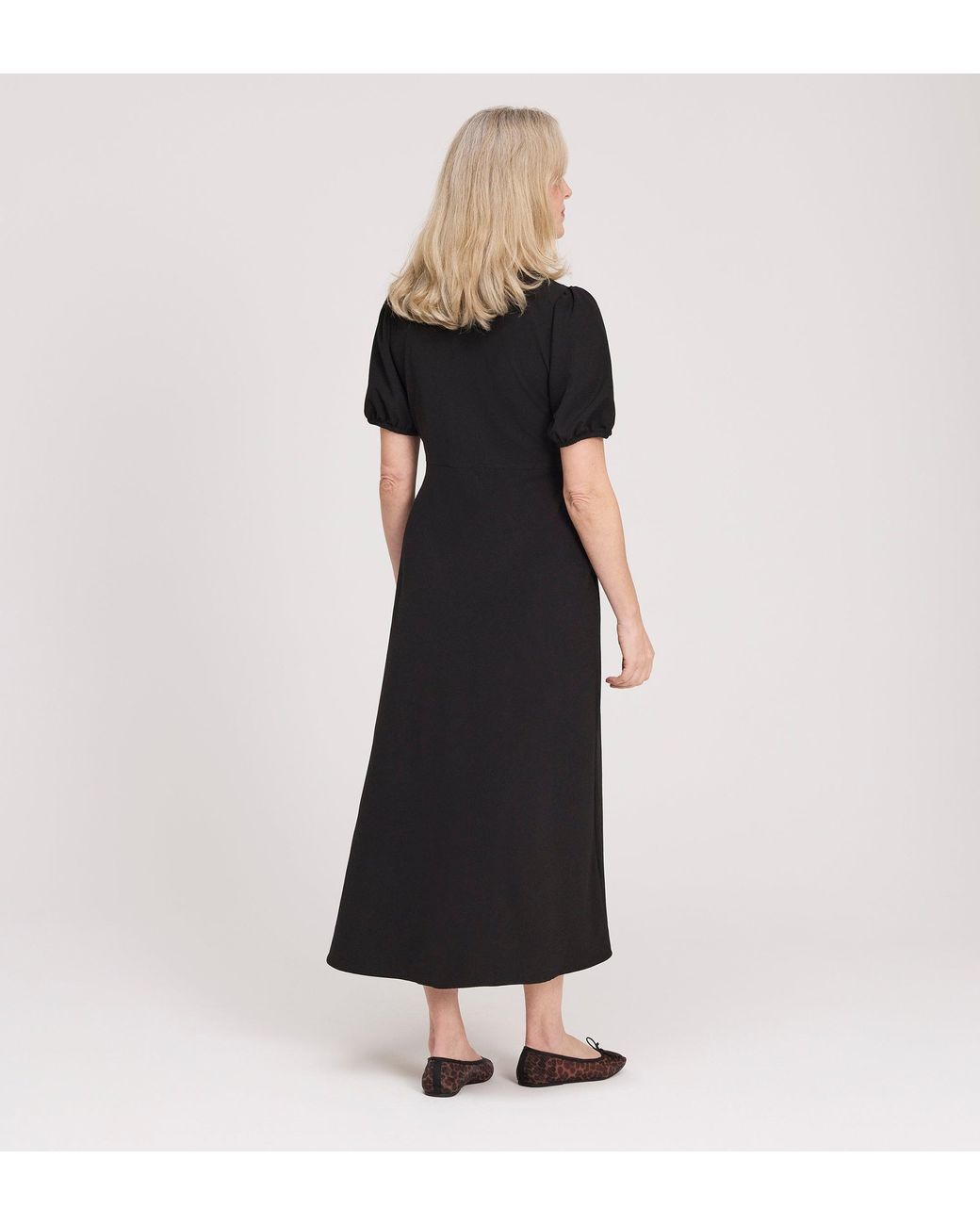 Finery London Black Robyn Button Through Midi Dress