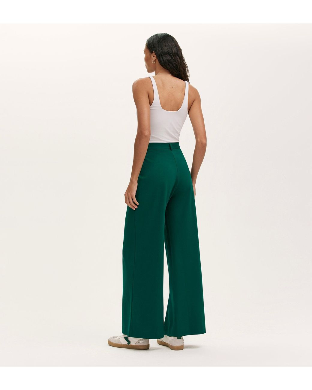 Finery London Green Marissa Wide Leg Trousers