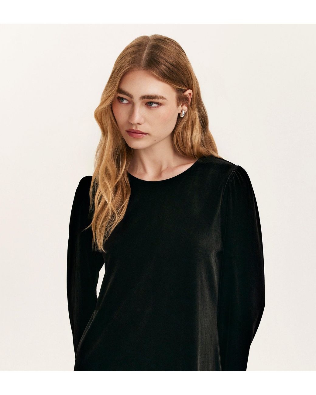 Finery London Black Hattie Velvet Short Dress
