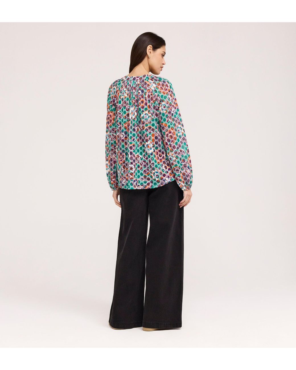 Finery London Blue Martha Jersey Blouse