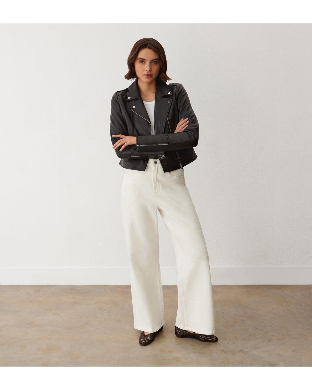 Finery London Black Faith Leather Biker Jacket
