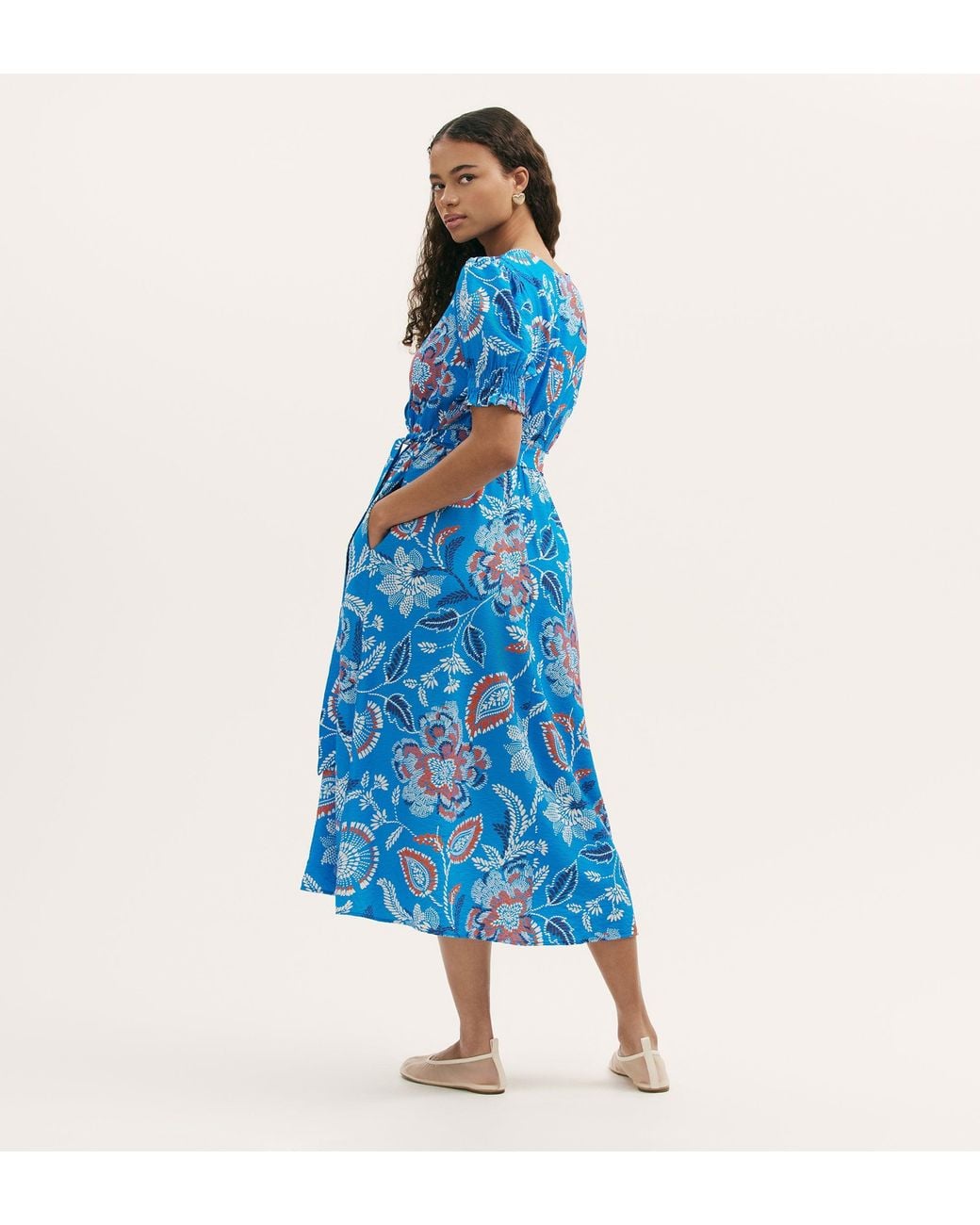 Finery London Blue Nicoleta Midi Dress