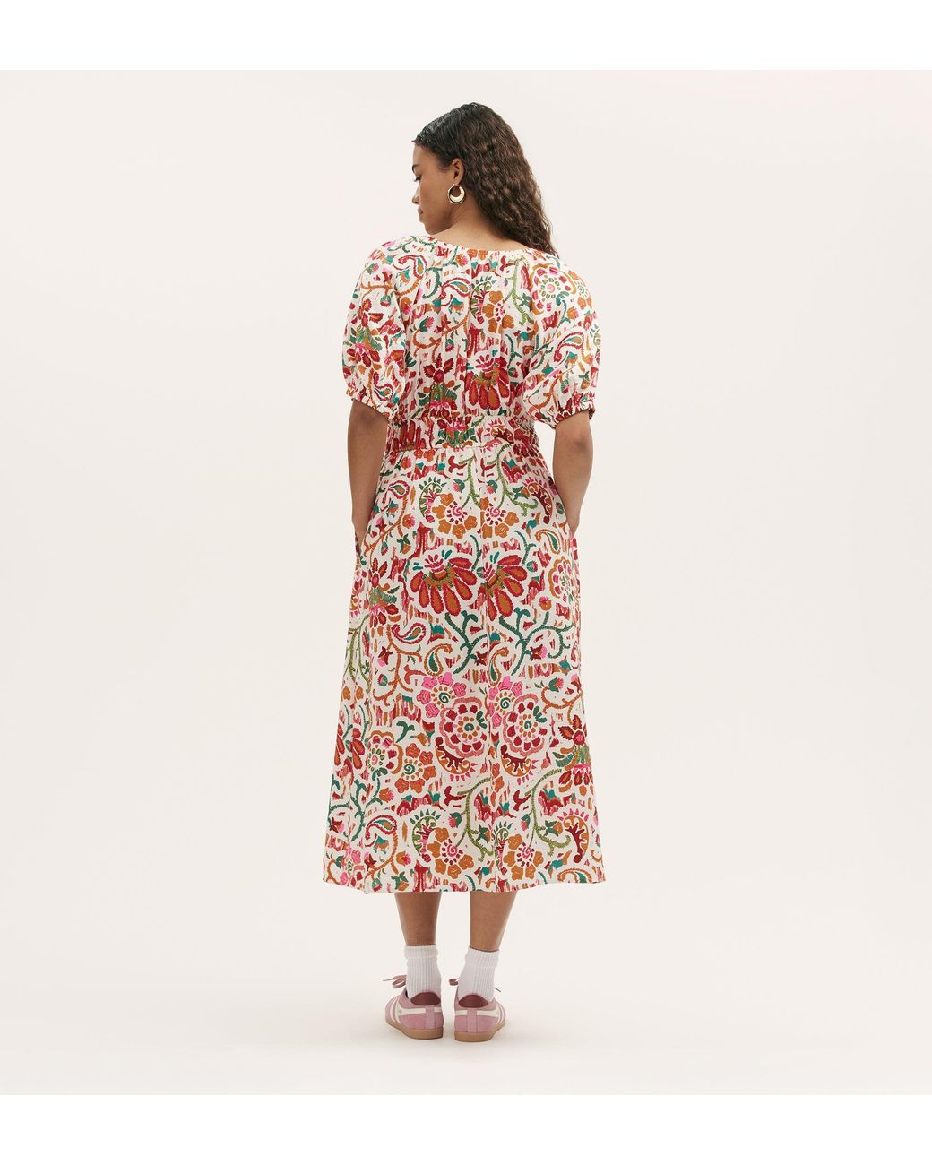 Finery London Pink Estee Midi Smock Dress