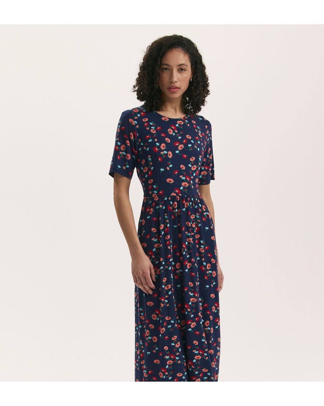 Finery London Blue Kathryn Jersey Midi T-Shirt Dress