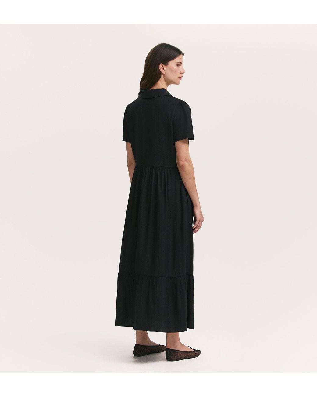Finery London Black Orion Zip Front Midi Shirt Dress