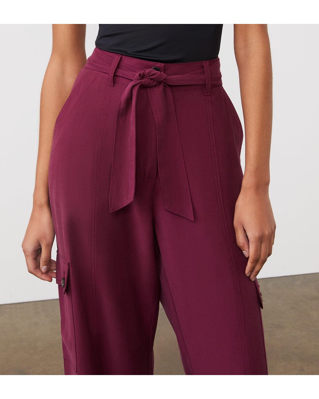 Finery London Red Maxine Wide Leg Trousers