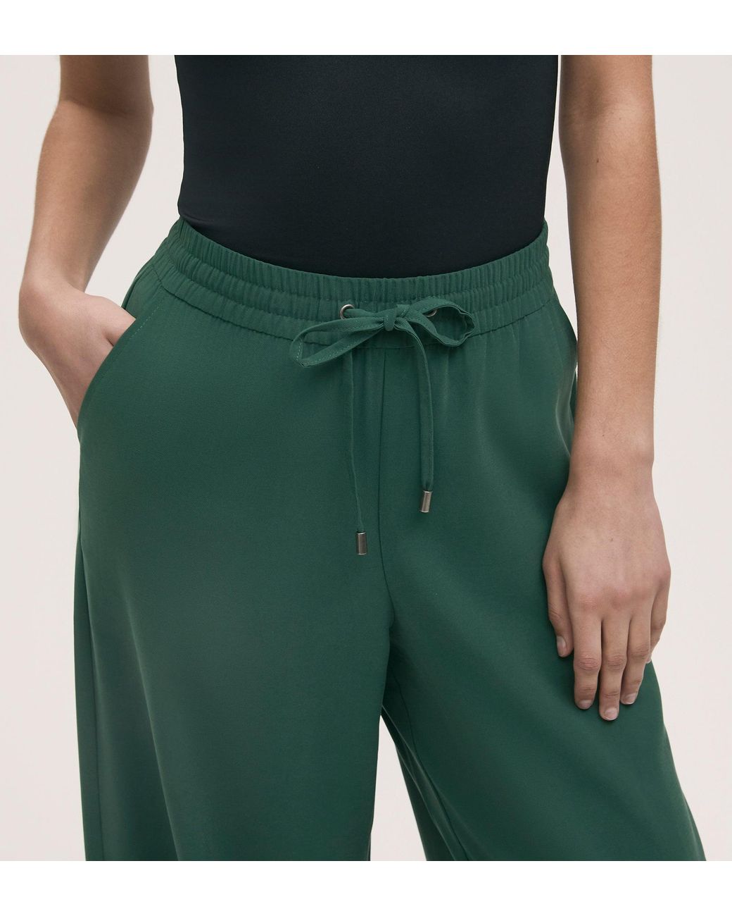 Finery London Green Dixie Wide Leg Trousers