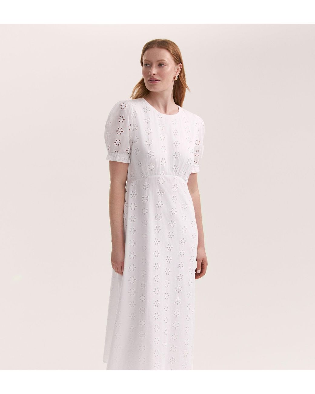 Finery London Pink Mela Cotton Midi Tea Dress