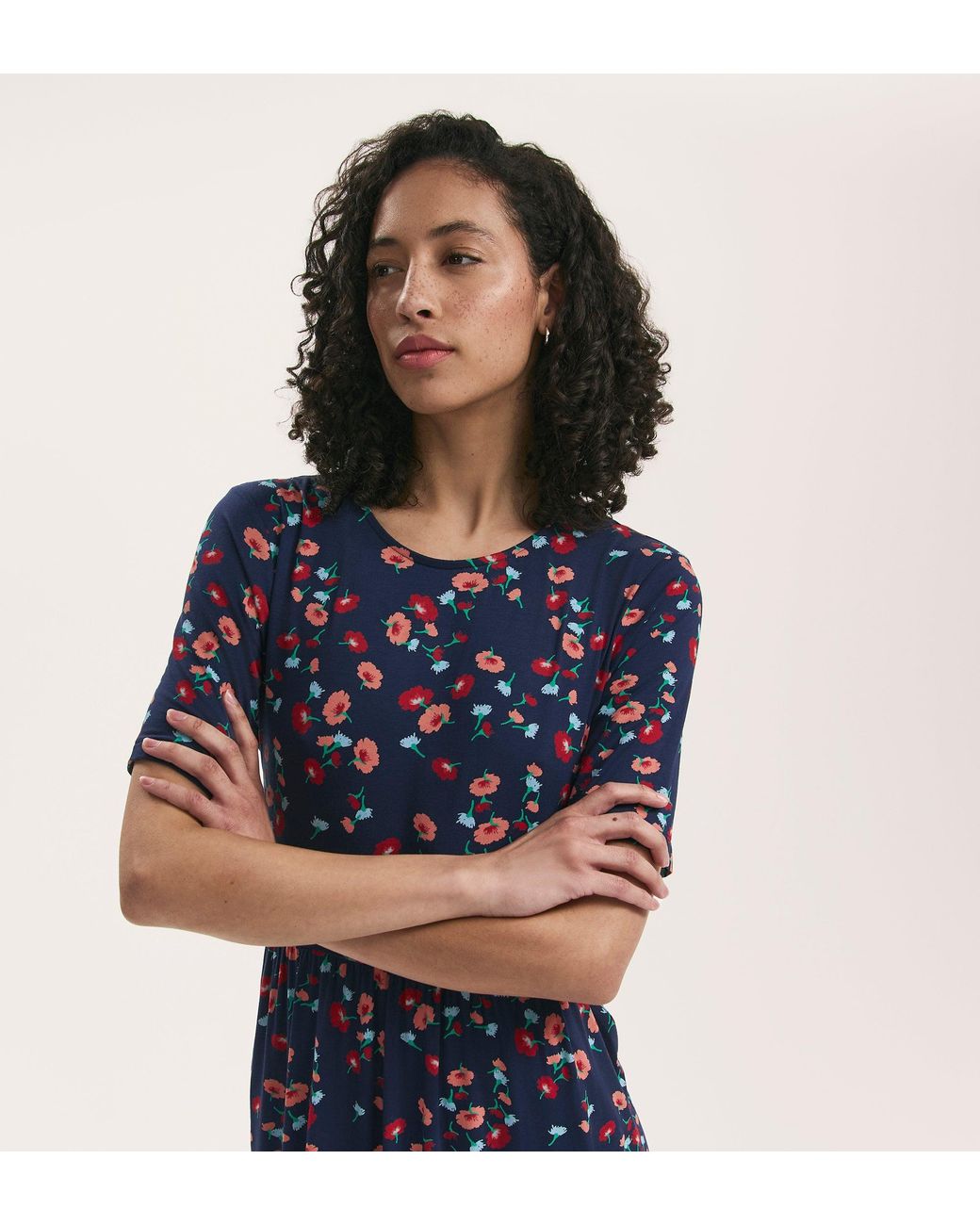 Finery London Blue Kathryn Jersey Midi T-Shirt Dress
