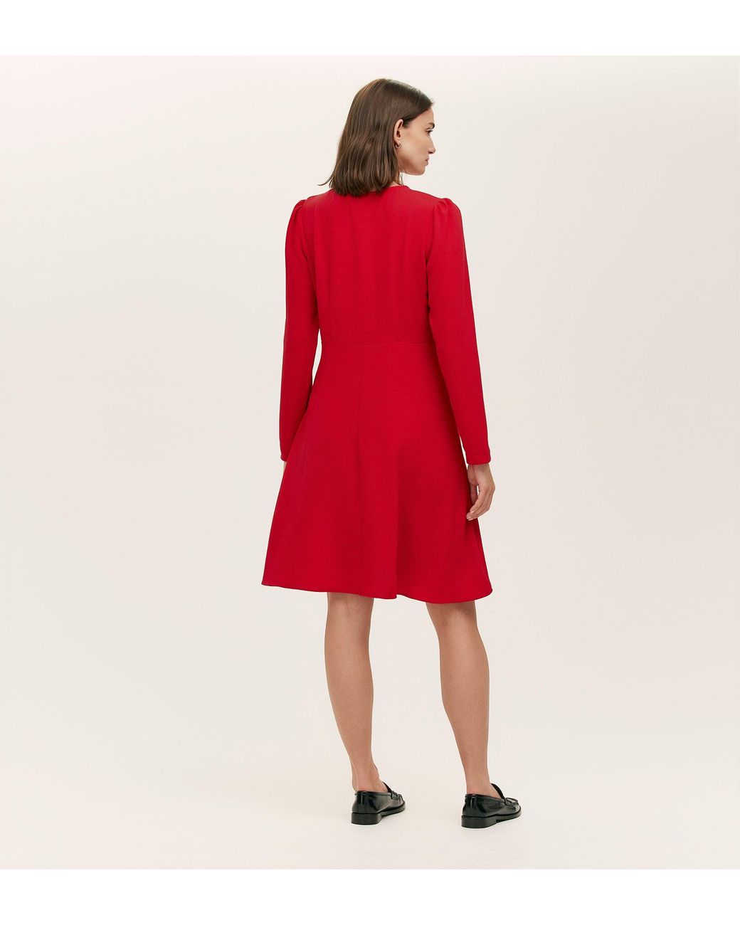 Finery London Red Shauna Crepe Short Dress