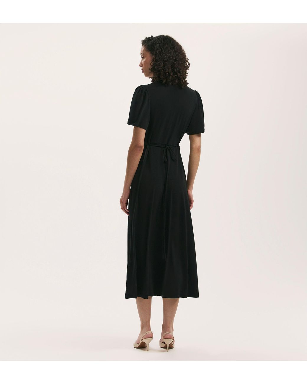 Finery London Black April Jersey Midi Dress