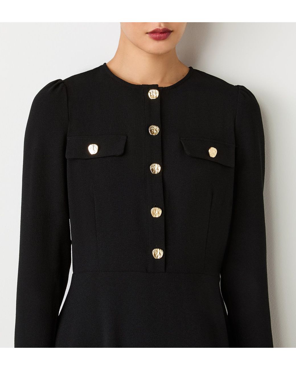 Finery London Black Evie Crepe Short Dress