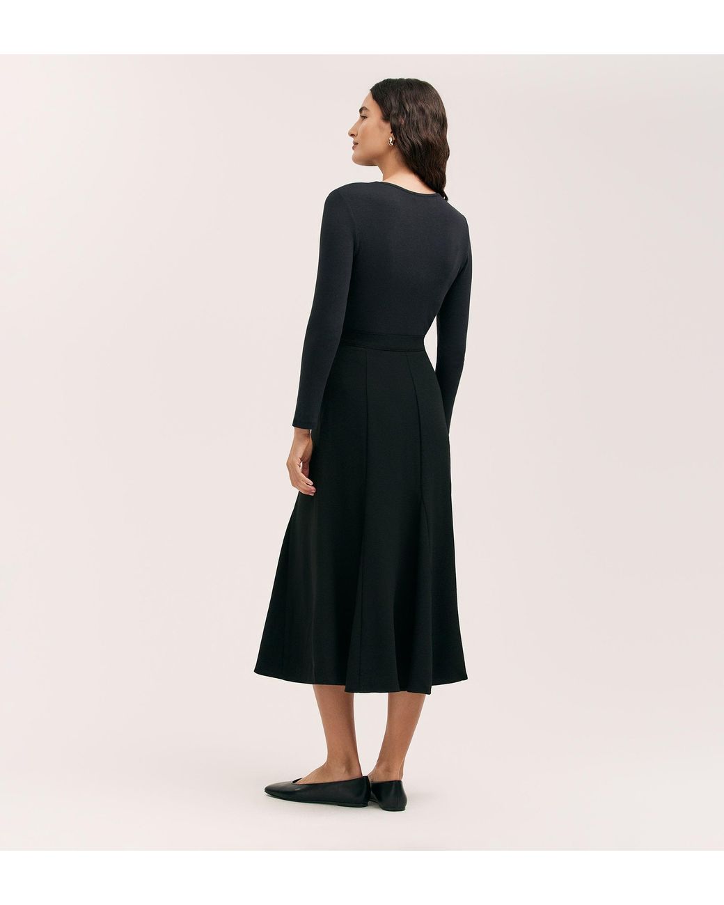 Finery London Black Fabiola Crepe Midi Skirt