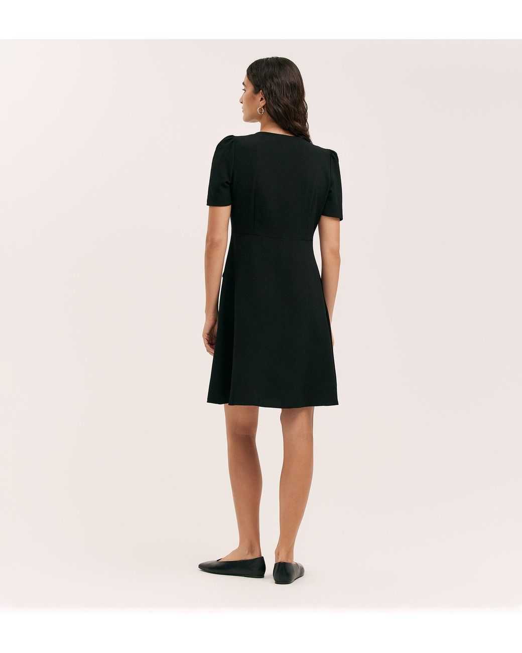 Finery London Black Lucille Crepe Short Dress