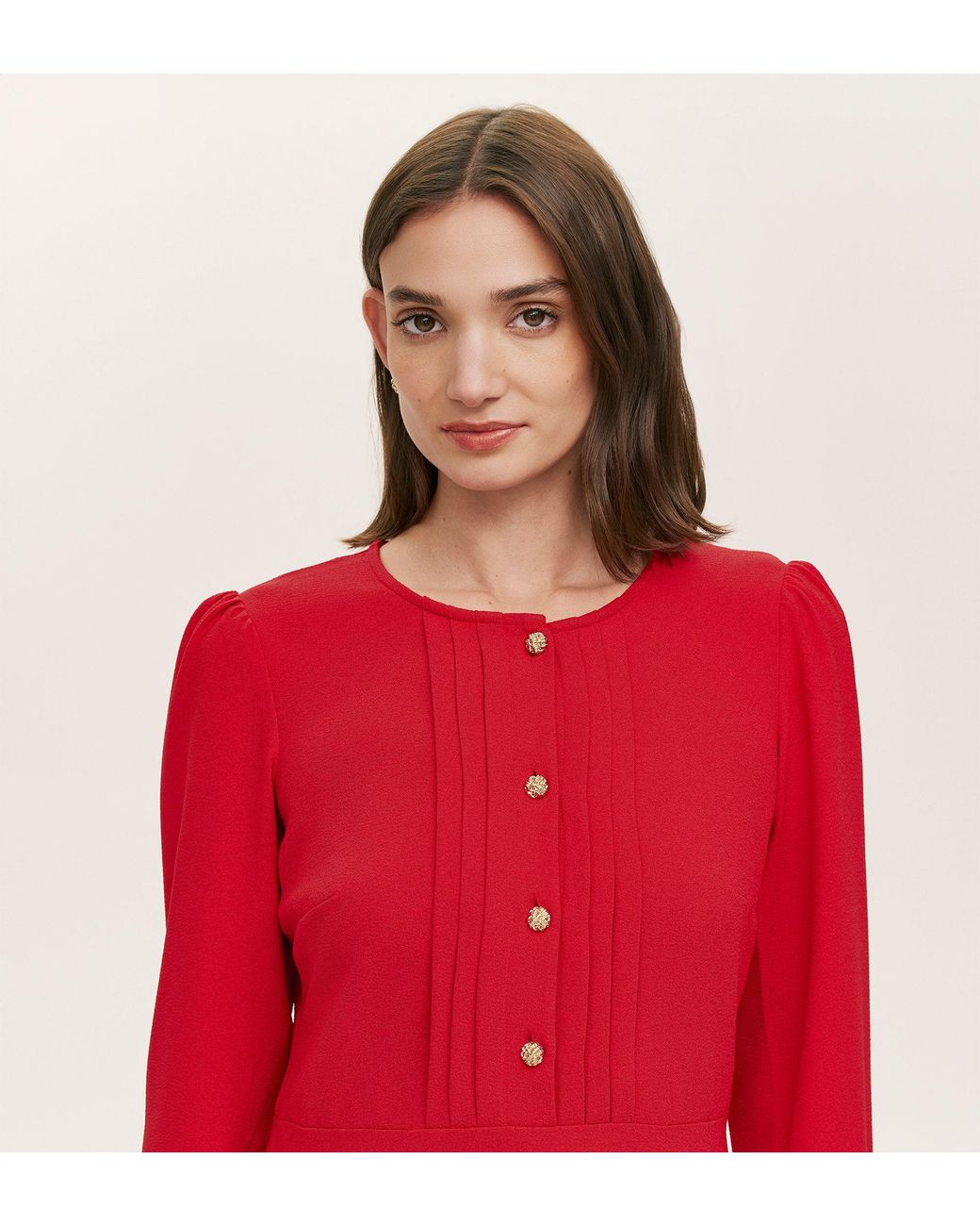 Finery London Red Shauna Crepe Short Dress