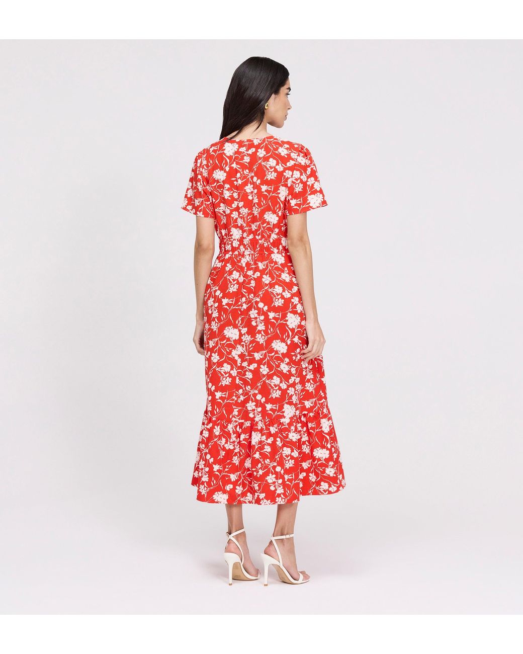 Finery London Deena Wrap Tiered Midi Dress