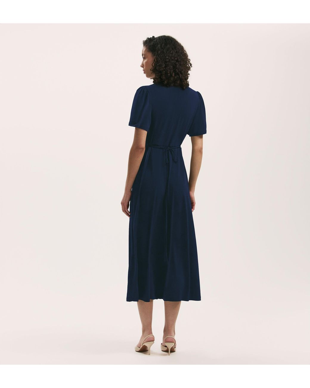 Finery London Blue April Jersey Midi Dress