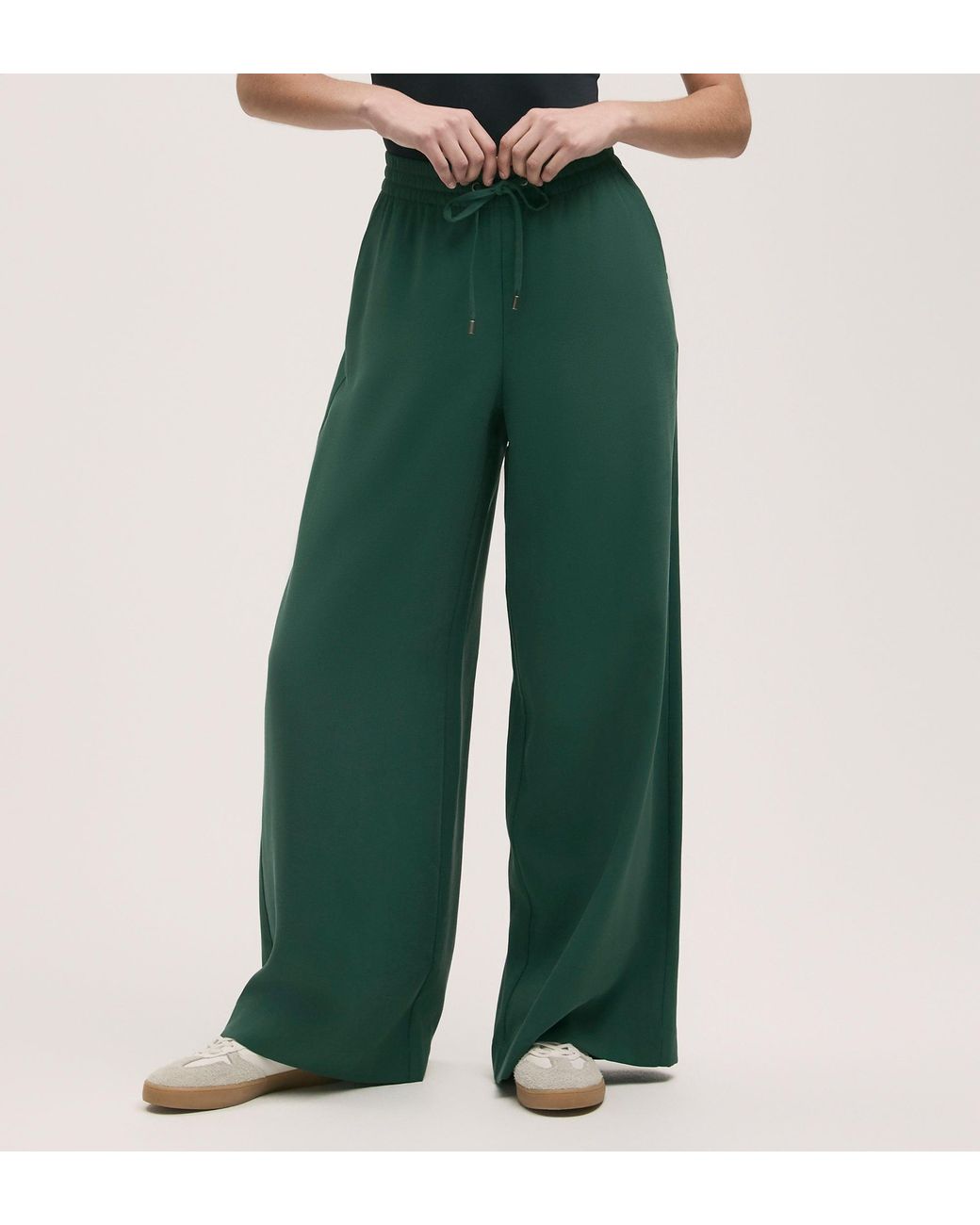 Finery London Green Dixie Wide Leg Trousers
