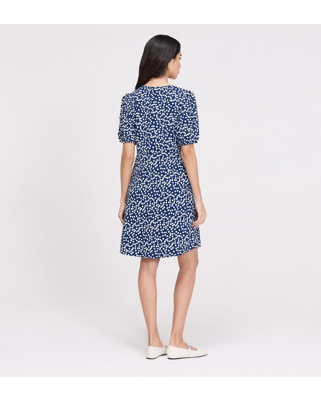 Finery London Blue Ensley Button Through Short Dress