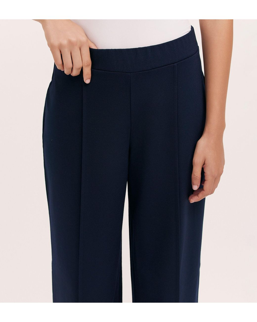 Finery London Blue Caryl Ponte Jersey Wide Leg Trouser
