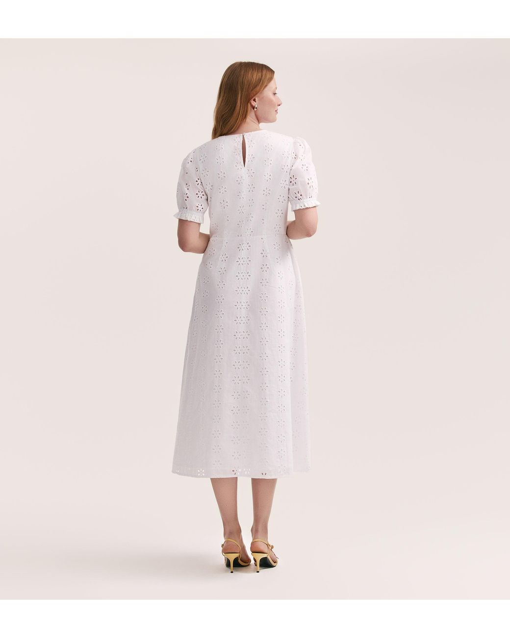 Finery London Pink Mela Cotton Midi Tea Dress