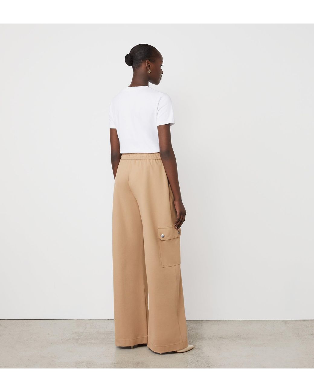 Finery London Natural Deliah Ponte Jersey Cargo High Waisted Trousers