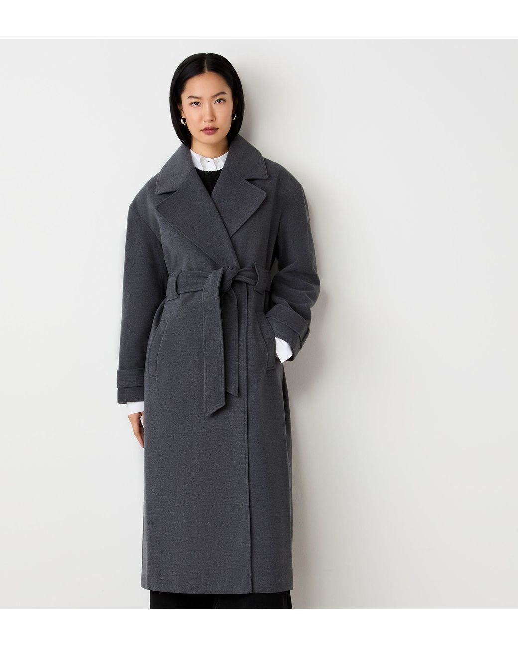 Finery London Black Sally Long Coat