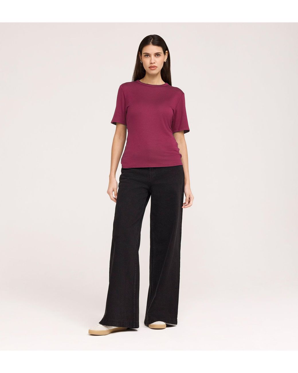 Finery London Purple Cherry Short Sleeve Jersey T-Shirt