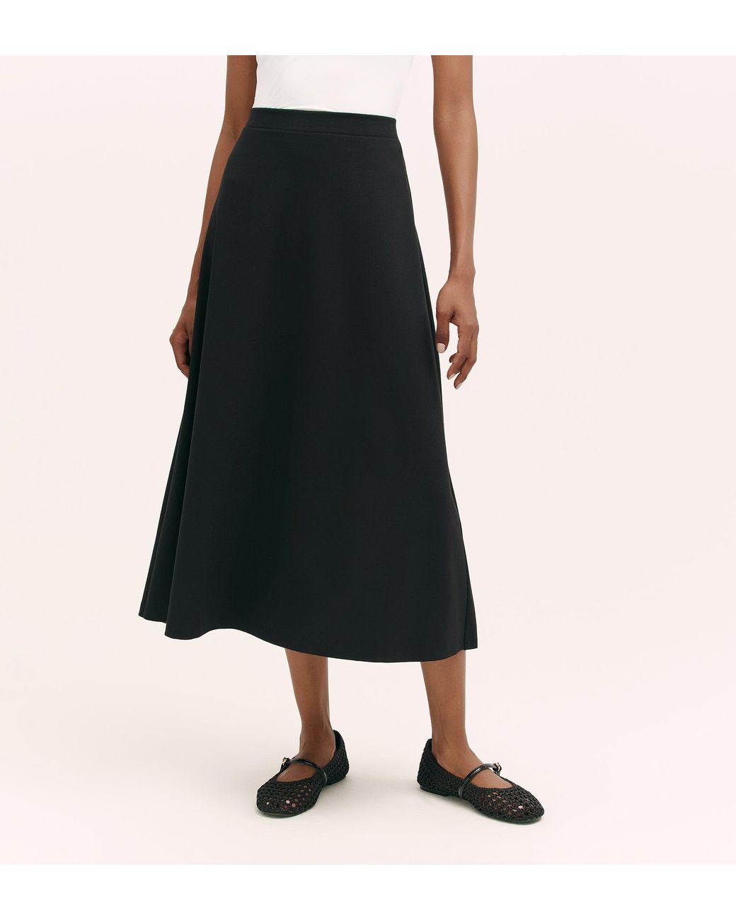 Finery London Black Ruth Ponte Jersey Midi Skirt