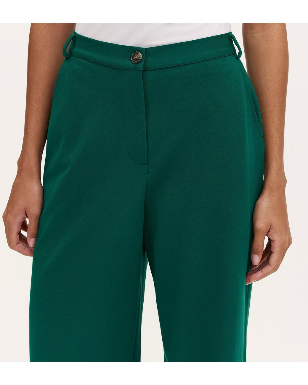 Finery London Green Marissa Wide Leg Trousers