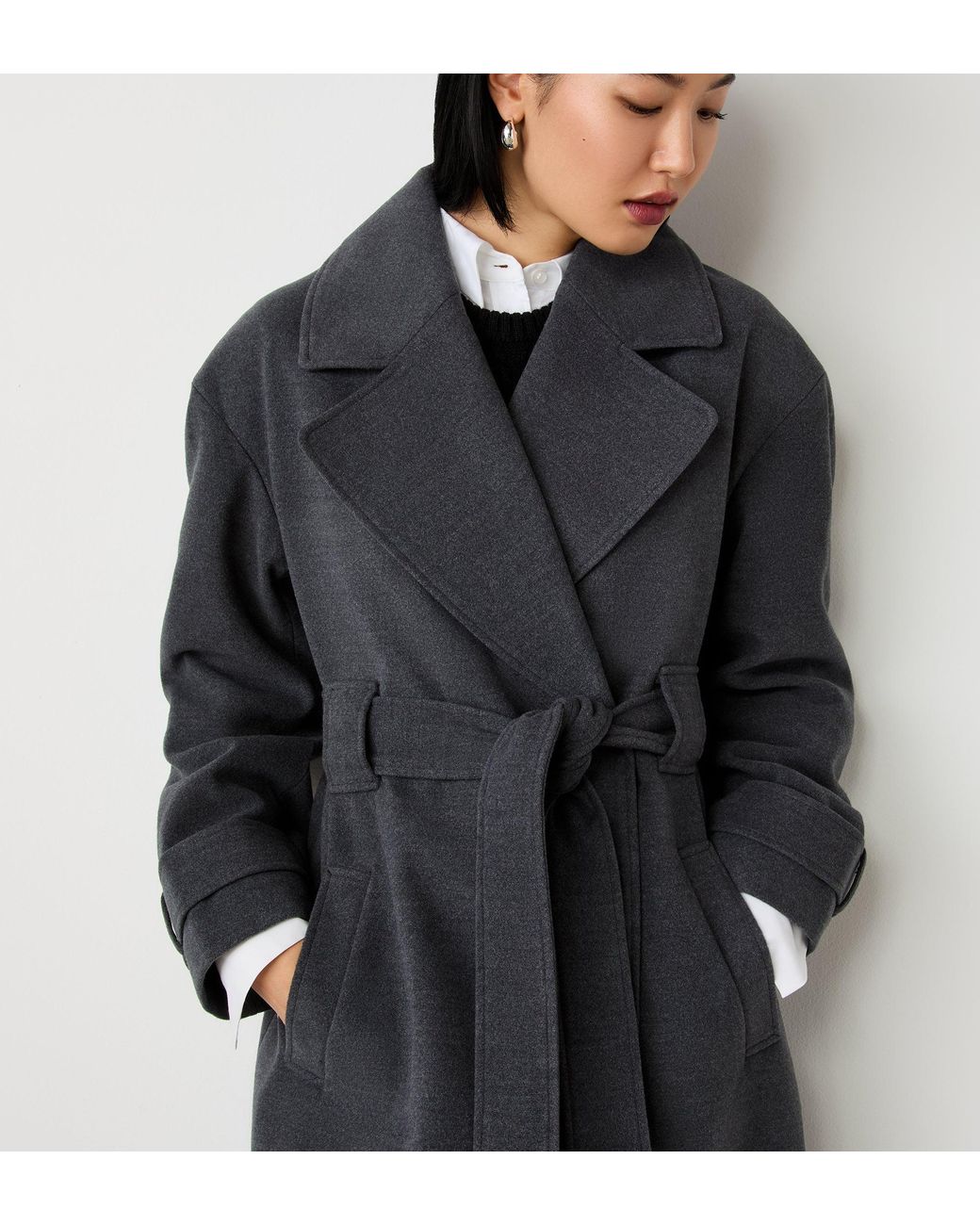 Finery London Black Sally Long Coat