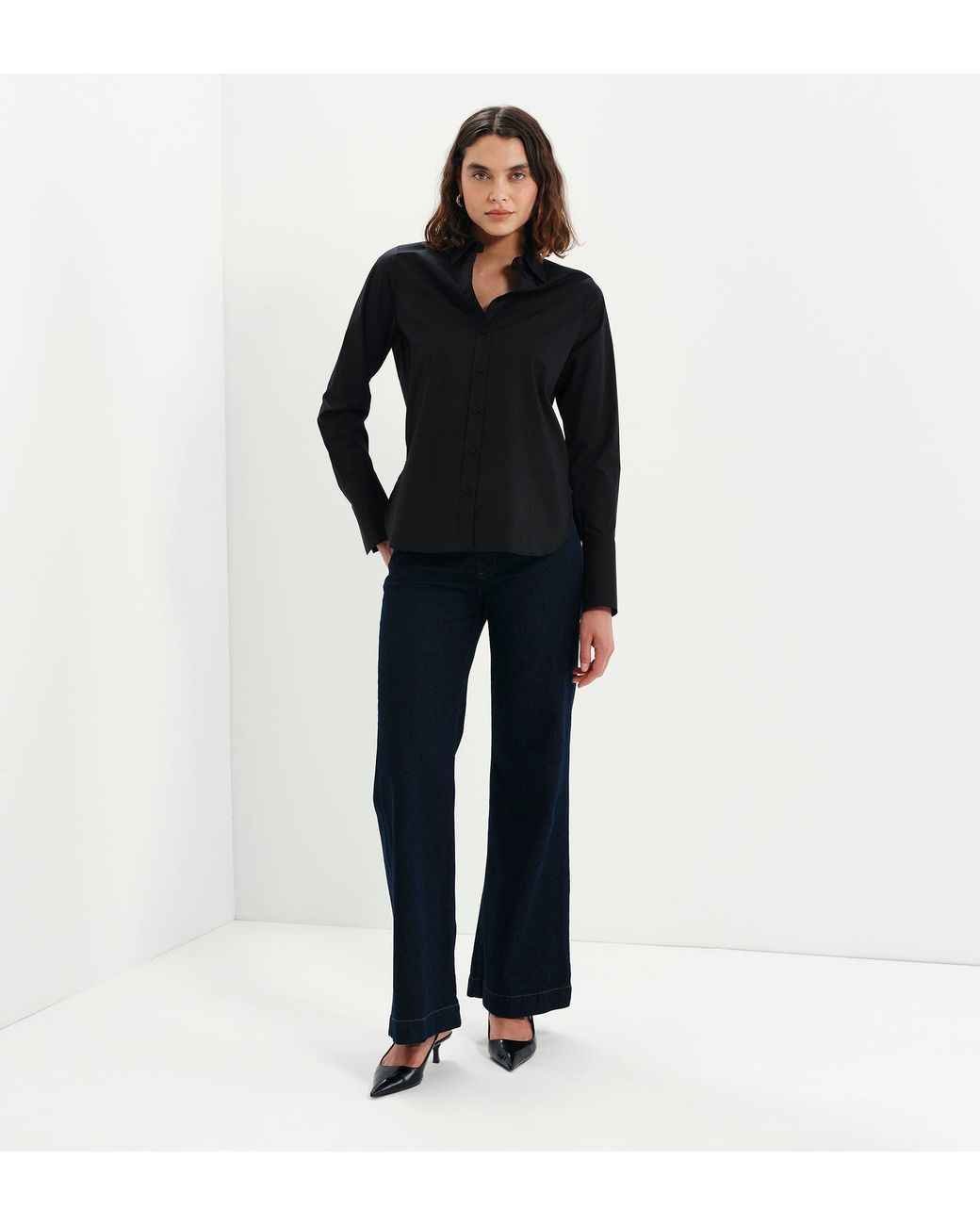 Finery London Black Dillon Cotton Shirt