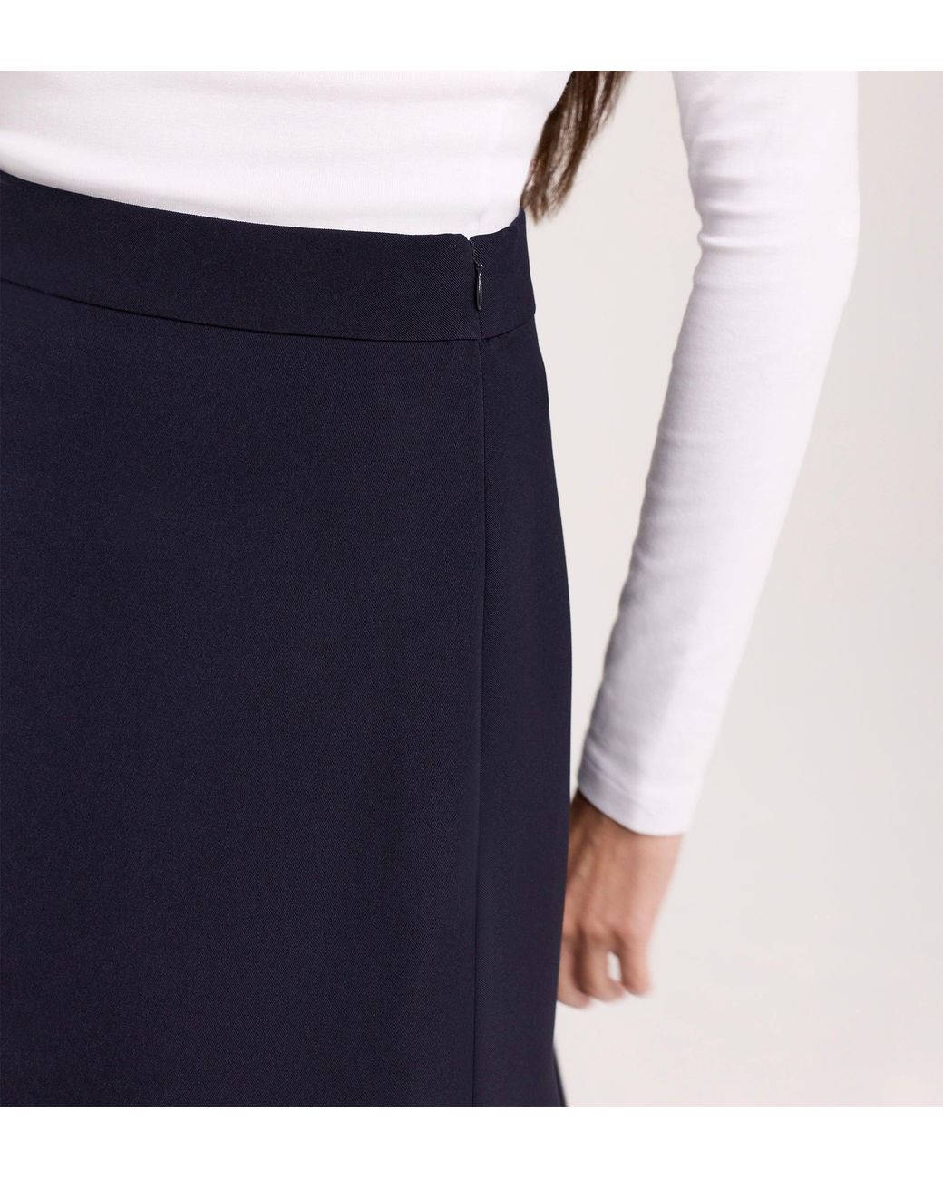 Finery London Blue Ramona Rich Crepe Midi Skirt