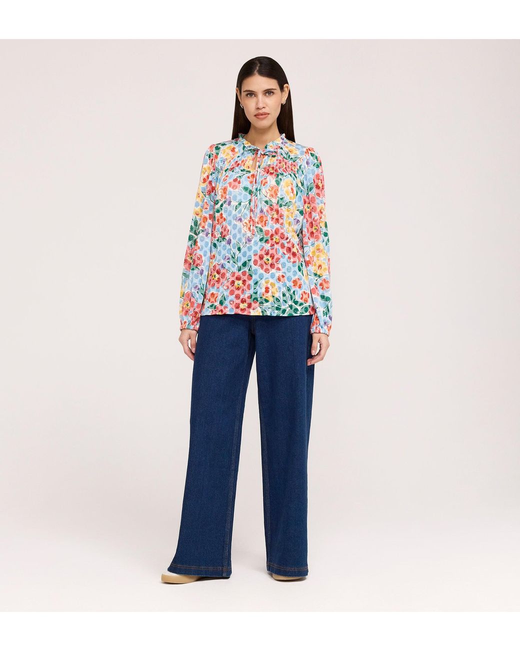 Finery London White Lizzie Jersey Blouse