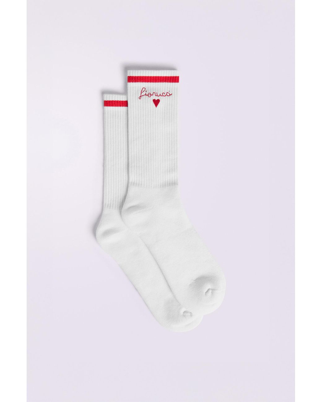 Fiorucci White Embroidered Heart Socks