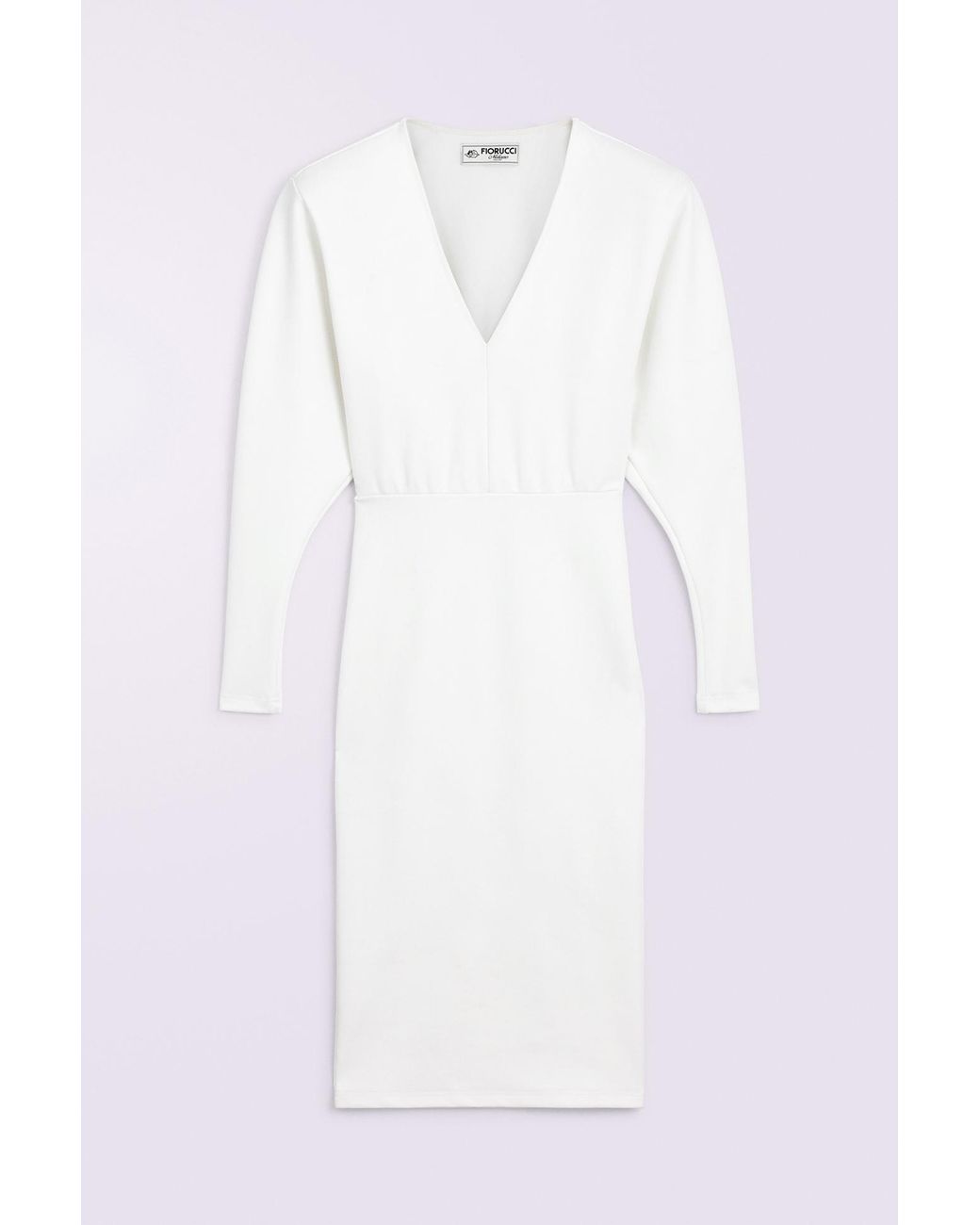 Fiorucci White Puff Sleeve Jersey Midi Dress