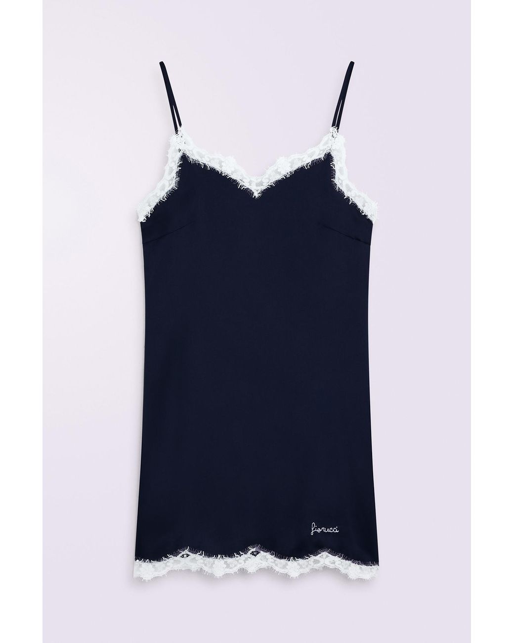 Fiorucci White Lace Trim Slip Mini Dress