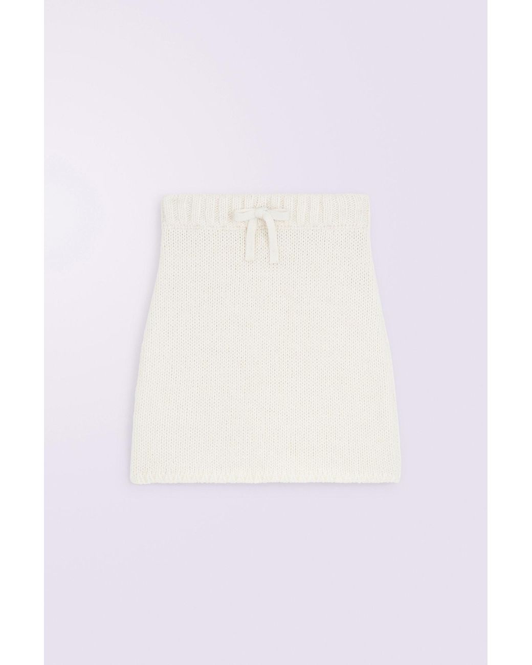 Fiorucci White Embroidered Knit Mini Skirt Cream