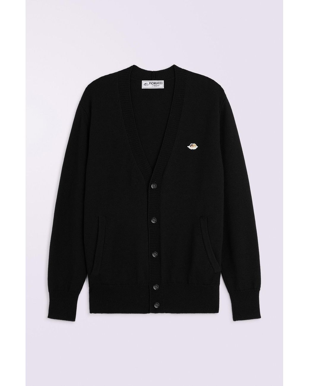 Fiorucci Black Angels Patch Knit Cardigan for men