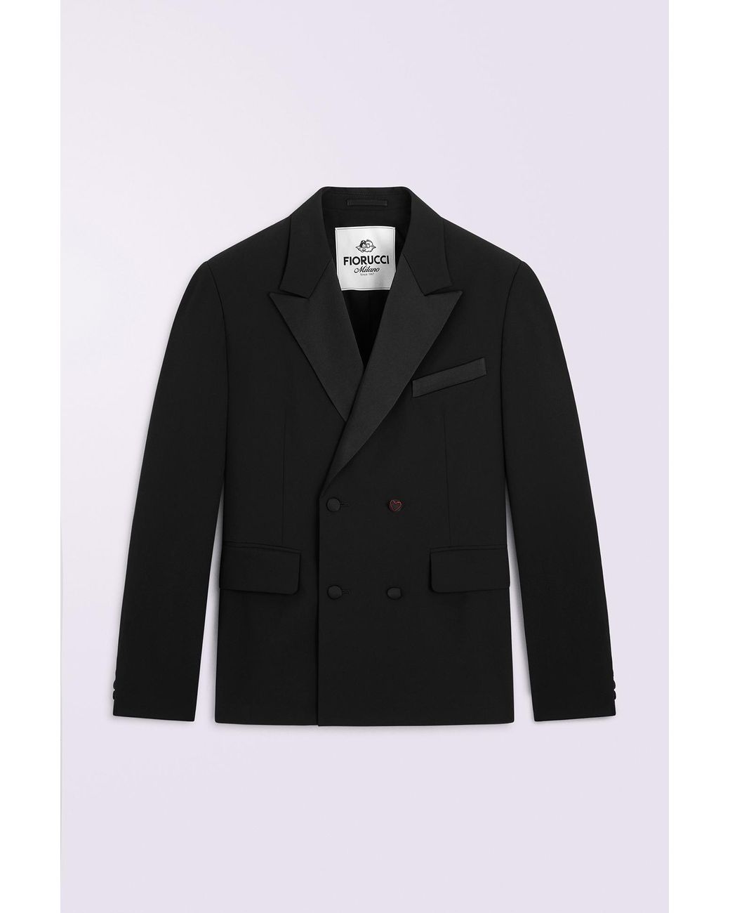 Fiorucci Black Heart Button Satin Trims Blazer for men